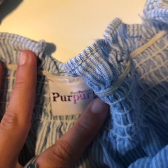 Blue off the shoulder top - Picture 4 of 4